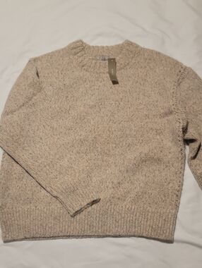 J. Crew Neutral Heathered Tan Crewneck Sweater